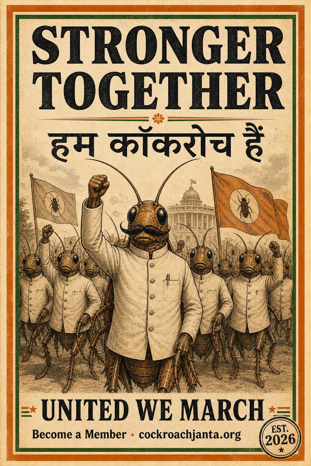 Stronger Together — Become a Member of the Cockroach Janta Party