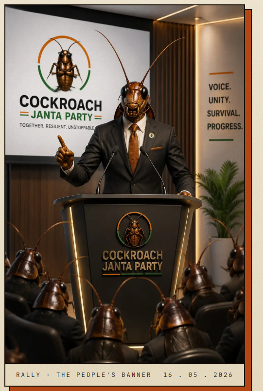 The Founder addresses the Cockroach Janta Party at the people's rally